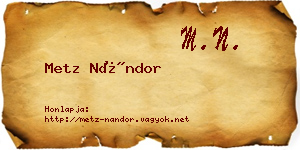 Metz Nándor névjegykártya