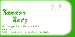 nandor metz business card